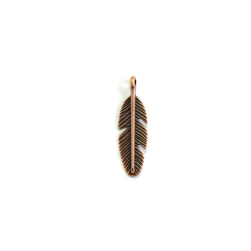 Metal pendant Feathers copper 1 pc