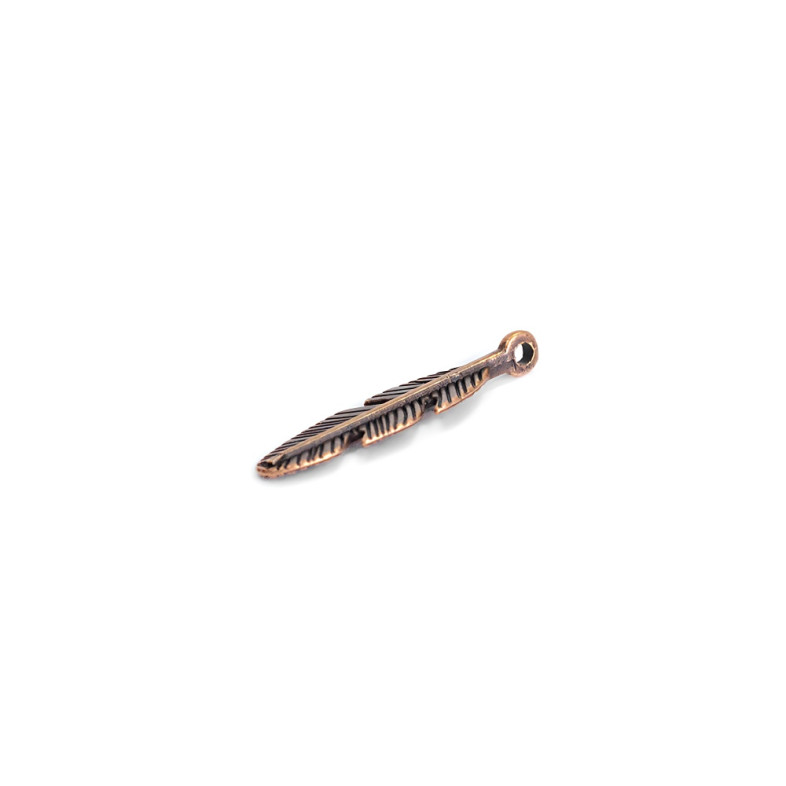 Metal pendant Feathers copper 1 pc