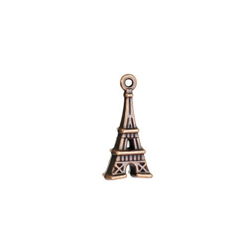 Metal pendant Eiffel Tower copper 1 pc