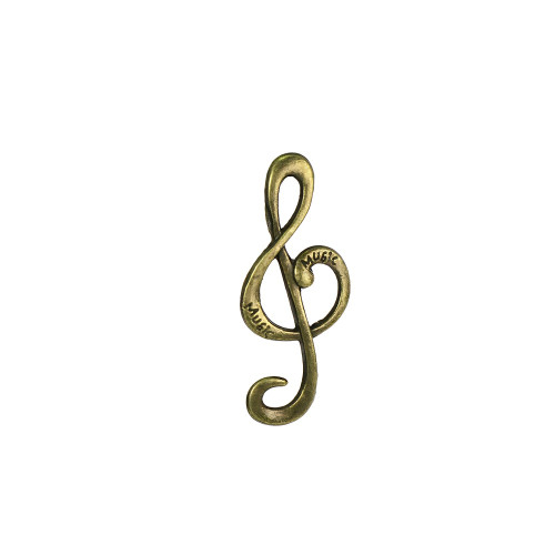 Metal pendant Musical key bronze 1 pc.