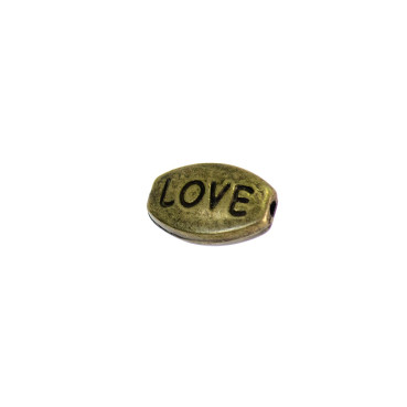 Металічний намистина Love бронзова 1 шт