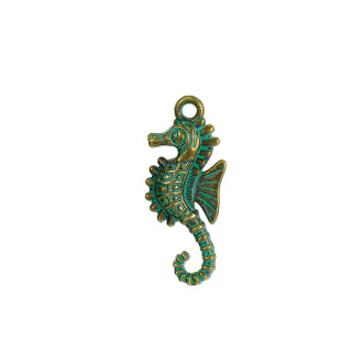 Metalowy wisiorek Konik morski w kolorze oksydowanego brązu 1 szt