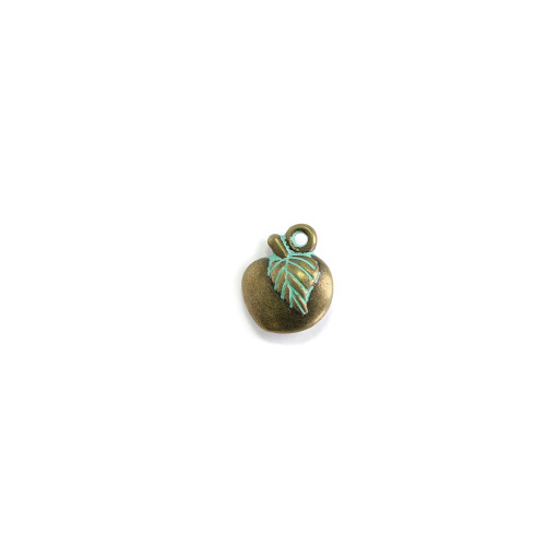 Metal pendant Apple oxidized bronze 1 pc.