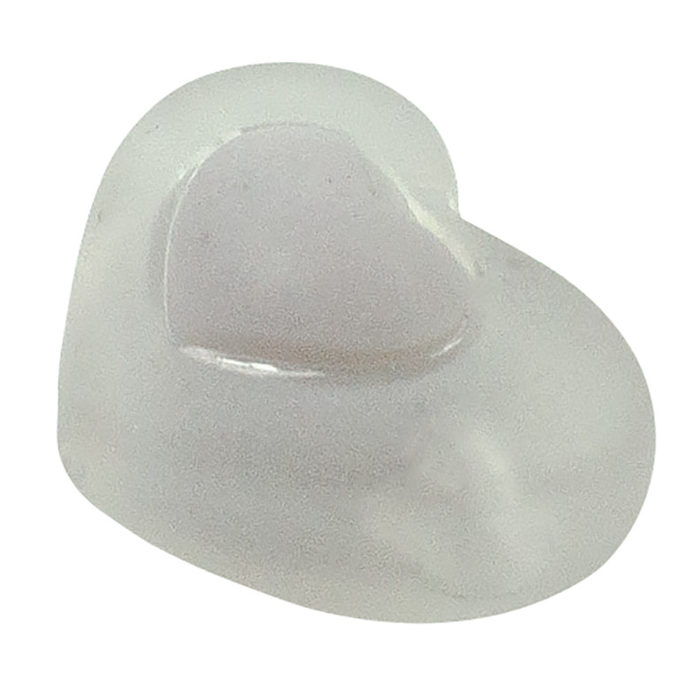 Koralik plastikowy Serce 15x17 mm pod szkłem szary 1 szt.