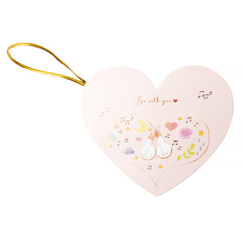 Postcard with a bow 7.8 cm Be with you pink 1 pc.