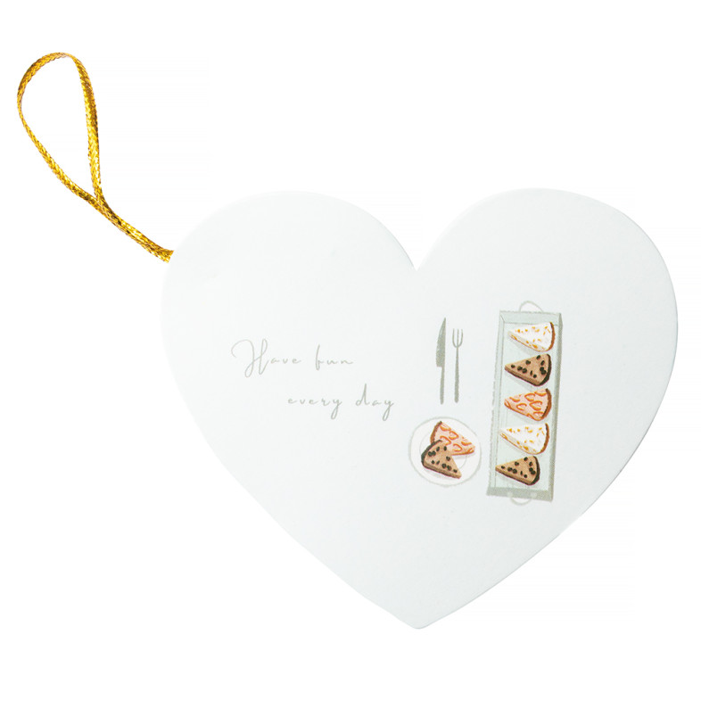 Postcard with a bow 7.8 cm Have fun every day white 1 pc.