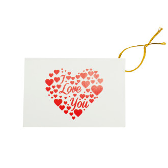 Pocztówka 6x9 cm I love you w sercu mix kolorów 1 szt.