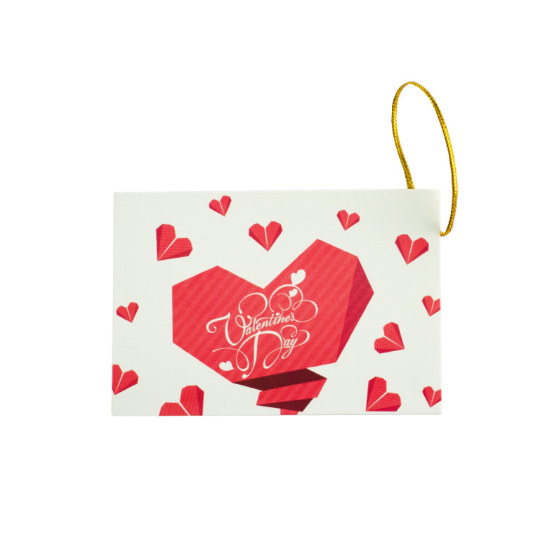 Postcard 6×9 cm Valentine's Day in a heart mix of colors 1 pc.