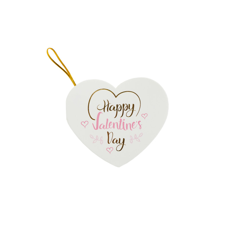 Postcard with bow 7.8 cm Happy Valentine's day white 1 pc.