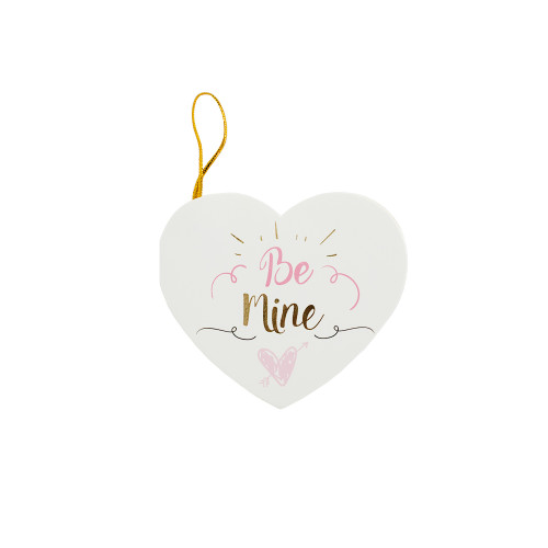 Листівка з бантом 7.8 см Be mine біла 1 шт