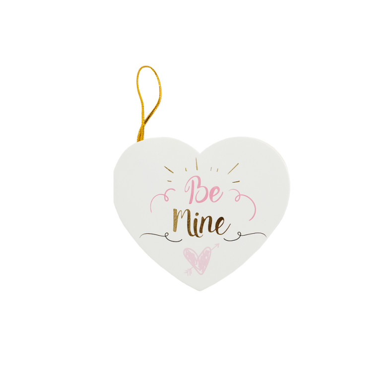 Листівка з бантом 7.8 см Be mine біла 1 шт