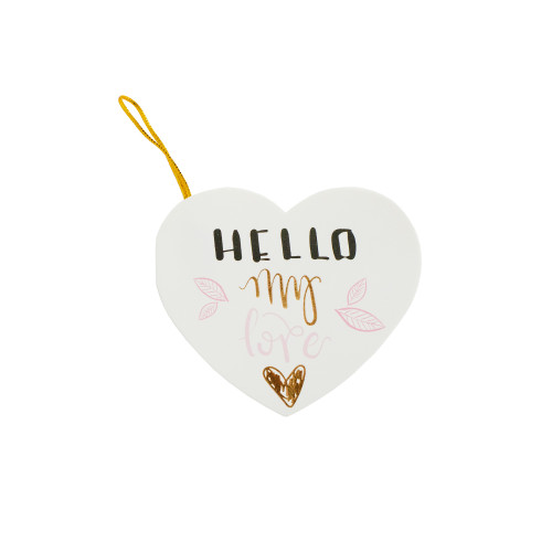 Greeting card with bow 7.8 cm Hello my love white 1 pc