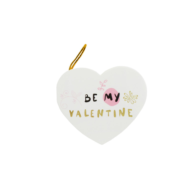 Листівка з бантом 7.8 см Be my Valentine біла 1 шт