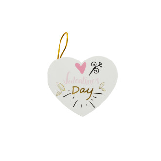 Postcard with a bow 7.8 cm Valentine's Day white 1 pc.