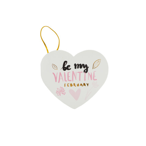 Pocztówka z kokarda 7,8 cm Be my Valentine february bialy 1 szt.