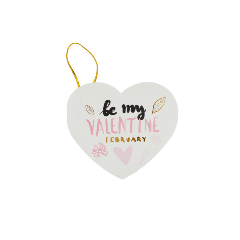 Postcard with a bow 7.8 cm Be my Valentine February white 1 pc.