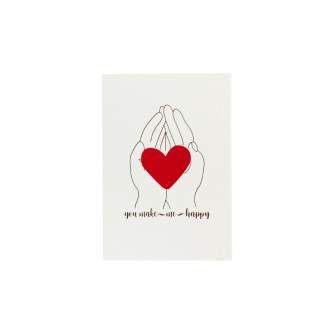 Pocztówka 6x9 cm You make me happy bialy 1 szt.