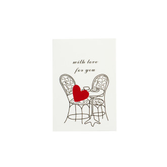 Pocztówka 6x9 cm With love for you bialy 1 szt.