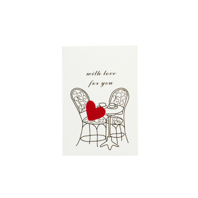 Postcard 6×9 cm With love for you white 1 pc.