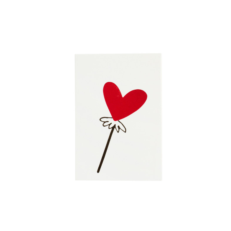 Листівка 6×9 см Льодяник у формі серця біла 1 шт