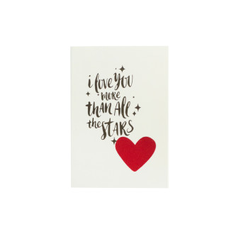 Pocztówka 6x9 cm I love you more than all stars biały 1 szt.