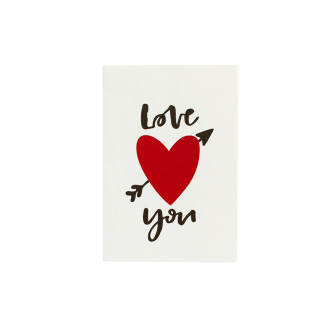 Pocztówka 6x9 cm Love you biały 1 szt.