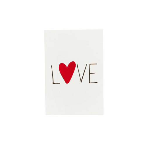 Postcard 6×9 cm Love white 1 pc.