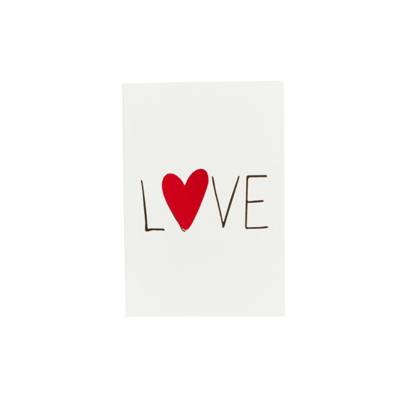 Postcard 6×9 cm Love white 1 pc.
