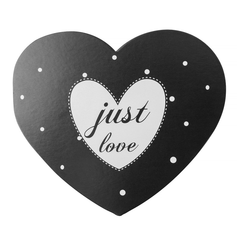 Postcard with bow 7.8 cm Just love black 1 pc.