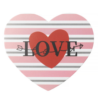 Postcard with striped bow 7.8 cm Love arrow mix of colors 1 pc