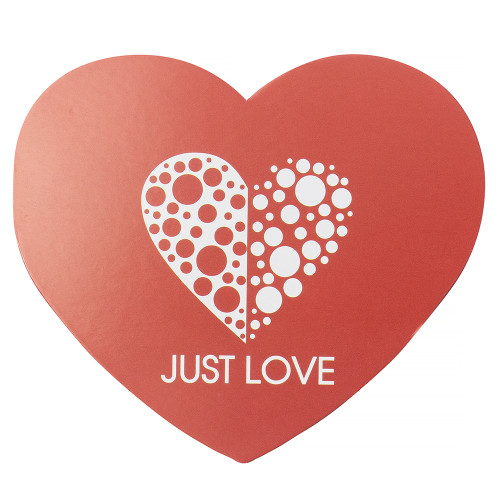 Листівка з бантом 7.8 см Just love червона 1 шт