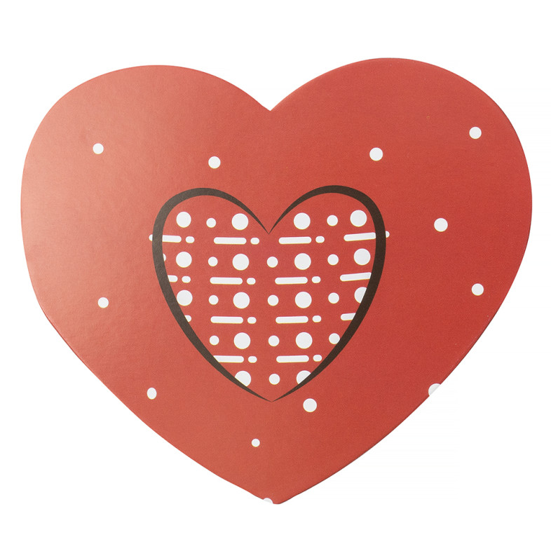 Postcard with bow 7.8 cm Red heart 1 pc