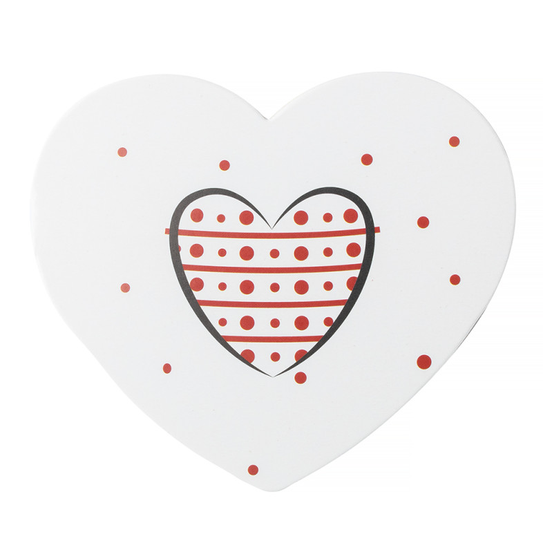 Postcard with a bow 7.8 cm Heart with a pattern 1 pc.