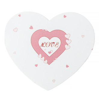 Pocztówka z kokarda 7.8 cm Rozowe serce Love 1 szt.
