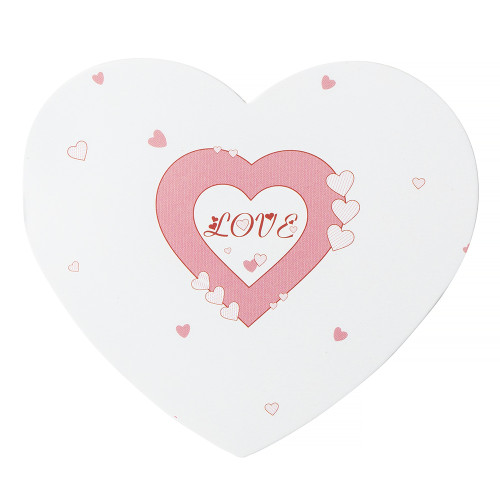 Pocztówka z kokarda 7.8 cm Rozowe serce Love 1 szt.