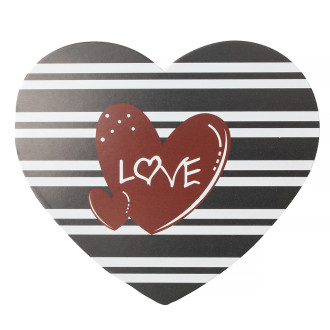 Postcard with striped bow 7.8 cm Love mix of colors 1 pc.