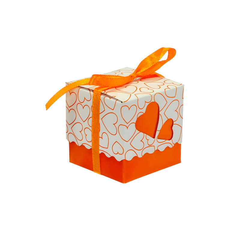 Cardboard gift box 5×5 cm orange 1 pc.