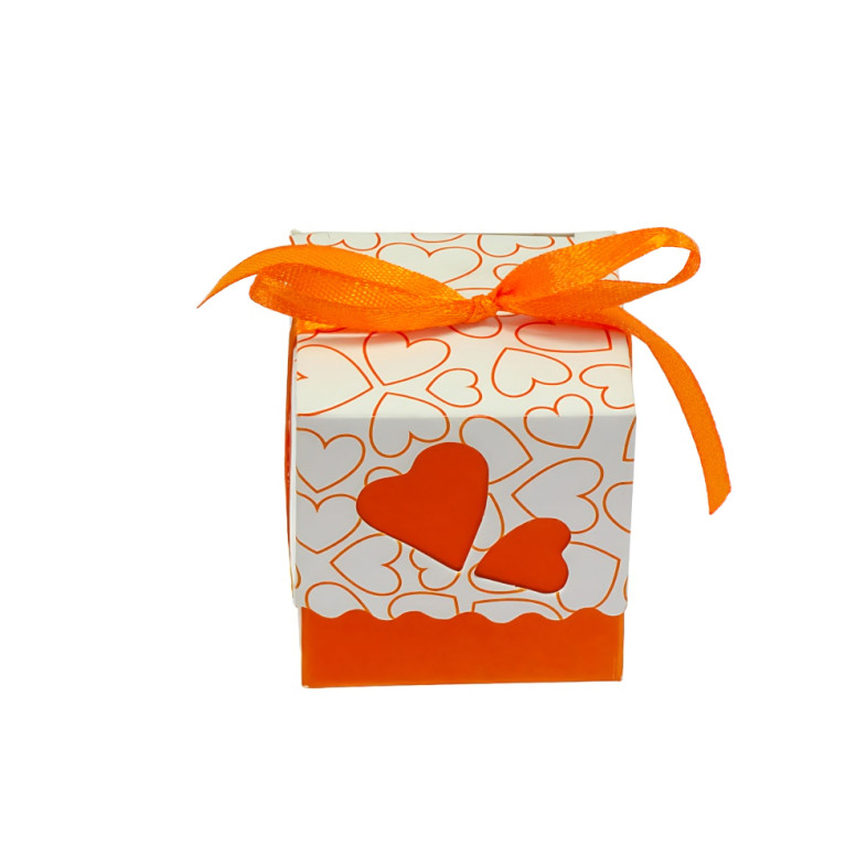 Cardboard gift box 5×5 cm orange 1 pc.