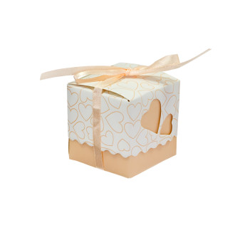 Cardboard gift box 5×5 cm peach 1 pc.