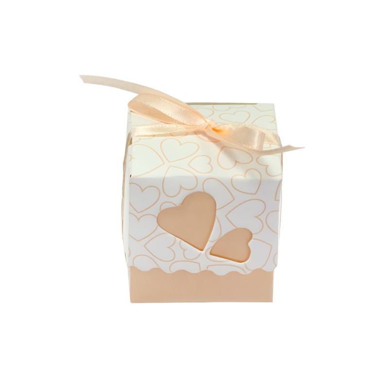 Cardboard gift box 5×5 cm peach 1 pc.