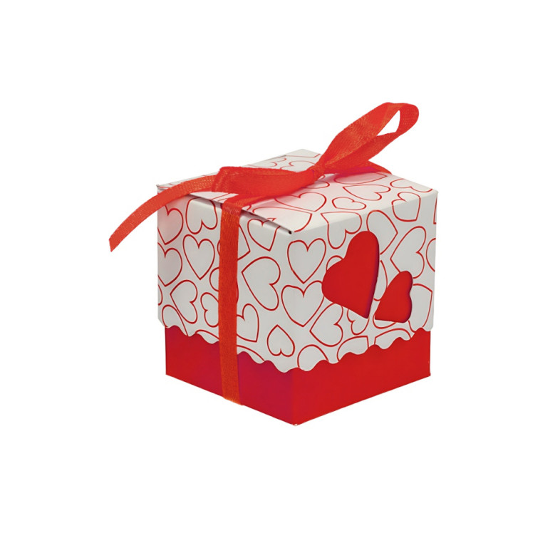 Cardboard gift box 5×5 cm red 1 pc.