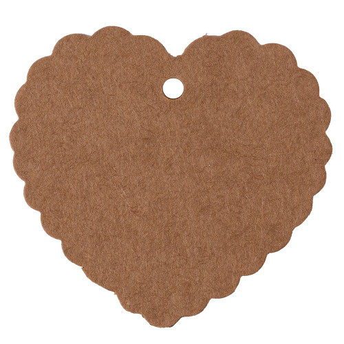 Paper label 55×60 mm Kraft heart 1 pc.