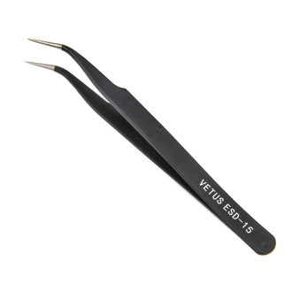 Tweezers with curved tips