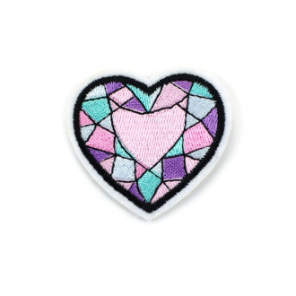 Fabric patch 57×53 mm Geometric heart 1 pc.