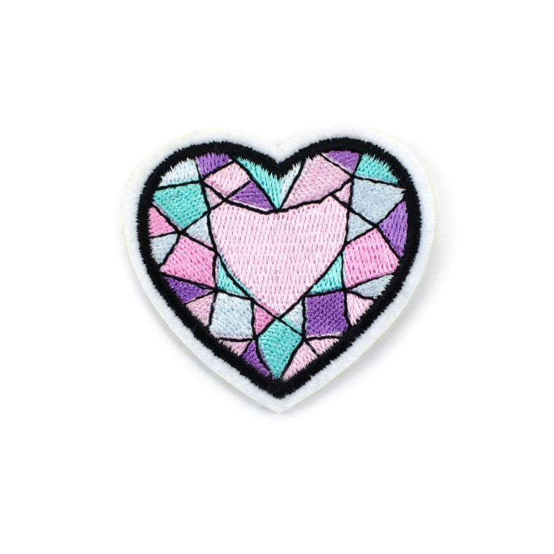 Fabric patch 57×53 mm Geometric heart 1 pc.