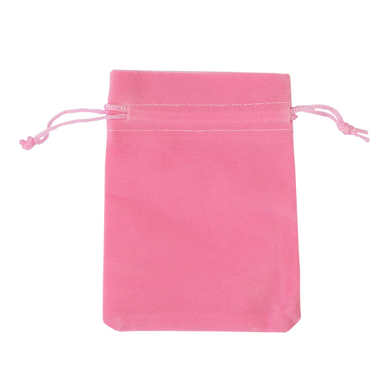 Decorative velvet bag 12×9 cm pink
