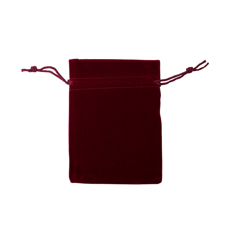 Decorative velvet bag 12×9 cm burgundy
