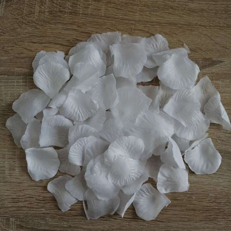 Artificial rose petals 50 mm white pack of 100 pcs +-3%
