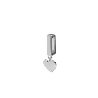 Bead slider pendant Heart cupronickel 1 pc