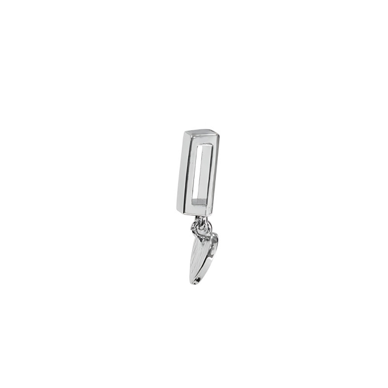 Bead slider pendant Heart cupronickel 1 pc